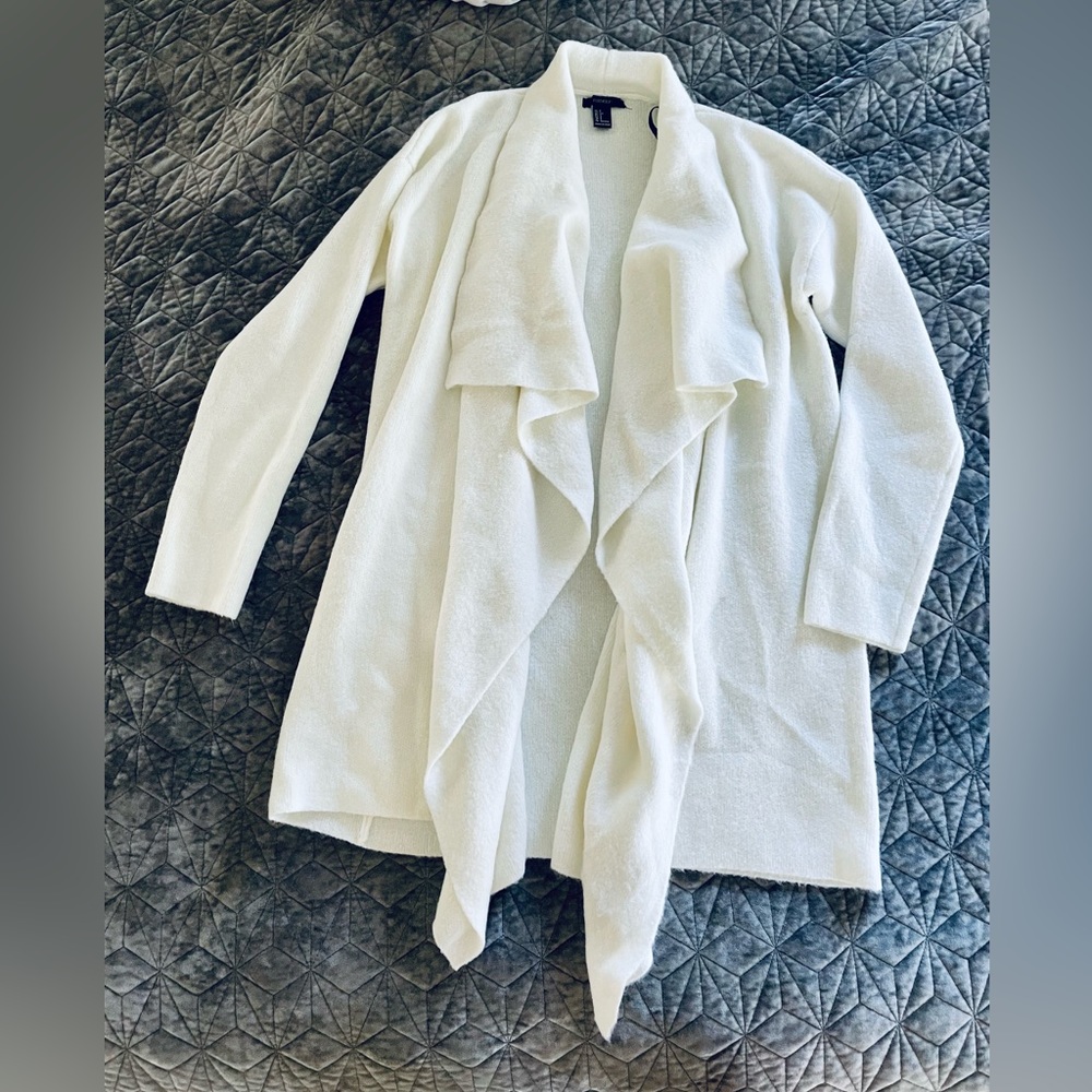 Forever 21 Draped Cardigan White Cream